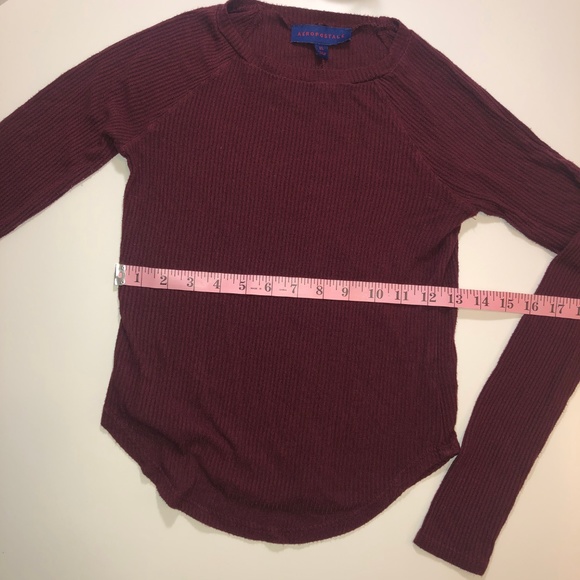 Long-sleeved Burgundy Shirt, extra small, EUC - Picture 2 of 5